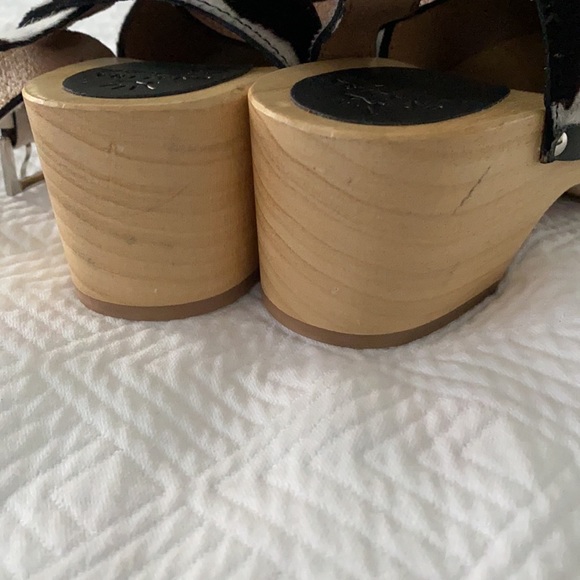 Unalira for Free People Cow print Ankle Wrap Clogs - Picture 11 of 11
